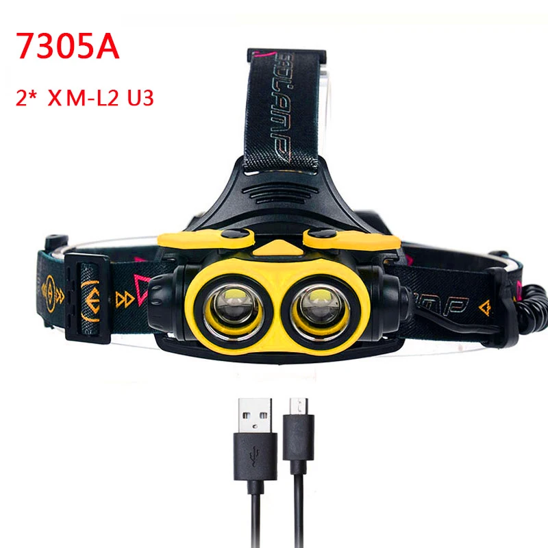 Option D Litwod z307305A 8000LM светодиодный налобный фонарь XM-L2 U3 4 режима Перезаряжаемые головной светильник фара Точечный светильник головной светильник 2*18650 Батарея - Испускаемый цвет: Option D