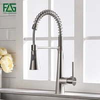 flg kitchen faucets brushed nickel faucets for kitchen sink single pull out spring spout mixers tap hot cold water tap 1008 33n
