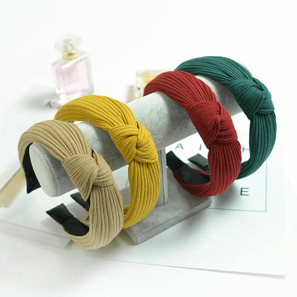 1PC Womens Headband Twist Hairband Bow Knot Cross Tie Velvet Headwrap Hair Band Hoop |