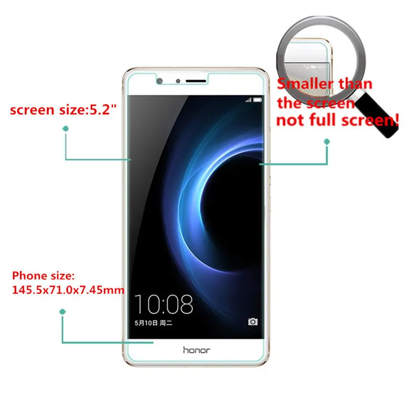 2 шт. закаленное стекло для HUAWEI honor 8 чехол honor8 FRD-AL00 экран защитный 5 2-дюймовый