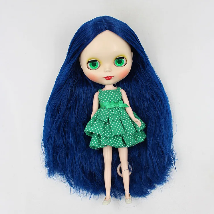 Бесплатная доставка телесный цвет фигурки Куклы черная кукла (голубые волосы) |