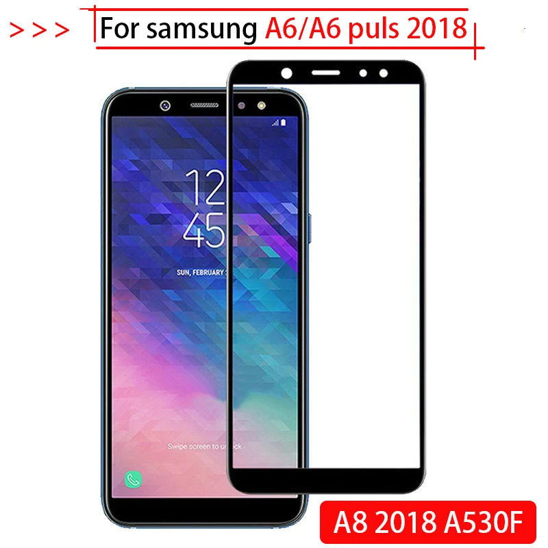 Защитное стекло для Samsung A6 Plus 2018 a6 закаленное a8 чехол защиты экрана телефона