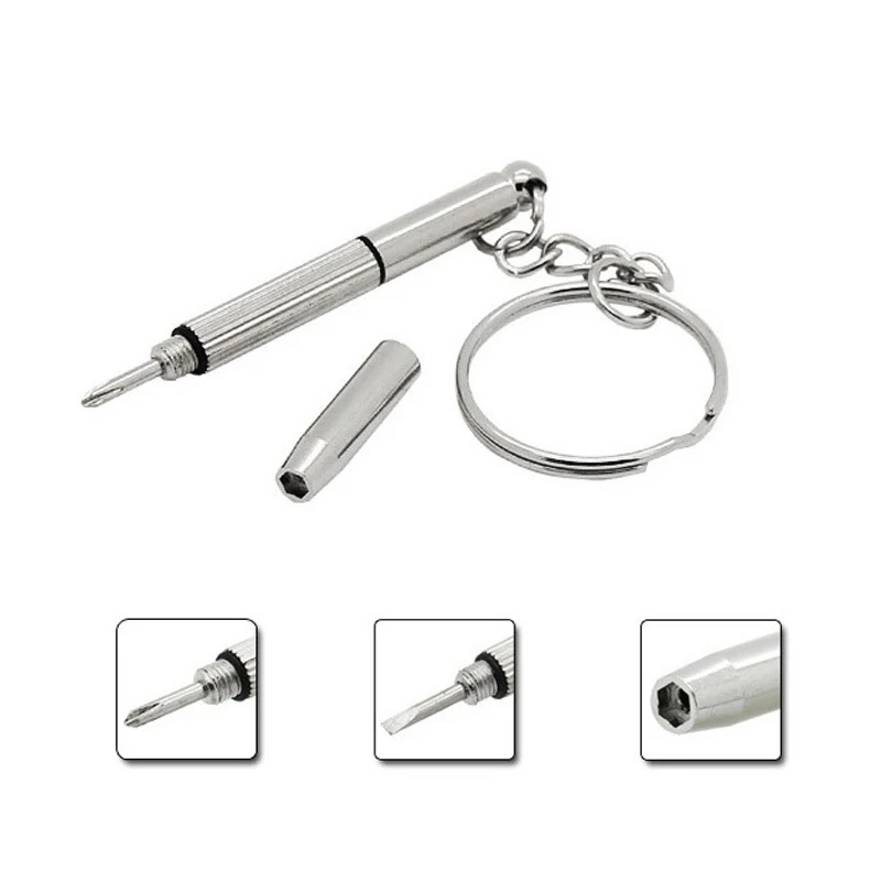 Cool Sliver Mini Multifunction Home Screwdriver Keychain Portable Combination Repair Tool Key Chain Utility Pocket Accessories | Украшения