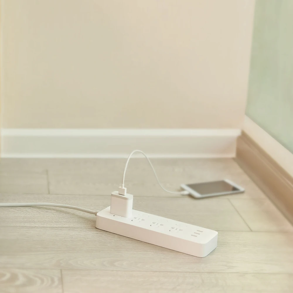 Удлинитель питания Xiaomi Mijia 4 гнезда с индивидуальным управлением 3 USB 5 в 2 1 А для