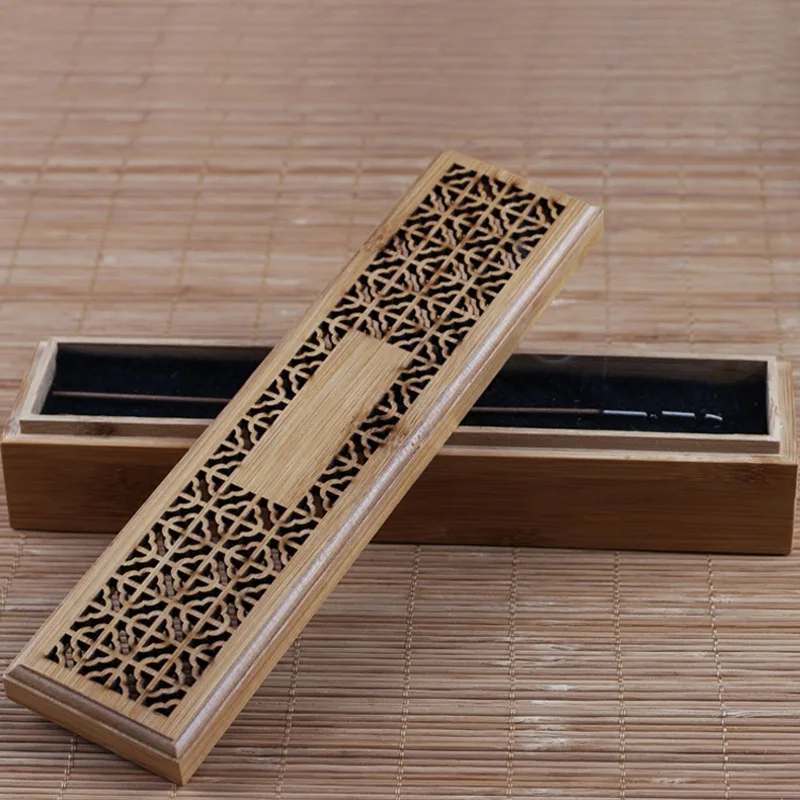 Бамбуковая подставка для ароматических палочек с ящиком Joss-stick Box Hollow Zen leing Censer Home