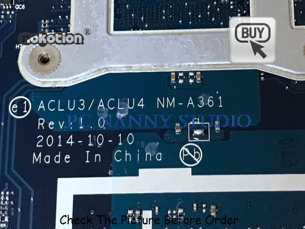 PCNANNY NM-A361 для lenovo G50-80 материнская плата ноутбука ACLU3 ACLU4 I3-4005U протестирована |