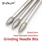 1 шт., 3 мм хвостовик, алмазная шлифовальная головка, набор точечных бит CBN, сверла, заусенцы, игла для металла, камня, нефрита, гравировки, резьбы, инструменты