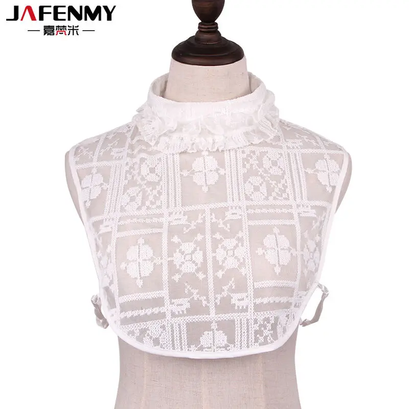 Рубашка с фальшивым воротником женская блузка вышивкой съемный кружевной