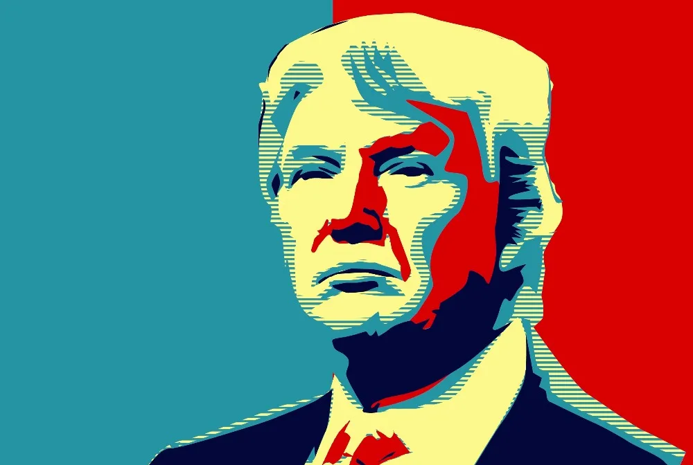 Большой цветной портрет крутой Дональд Трамп Ретро винтажная декоративная