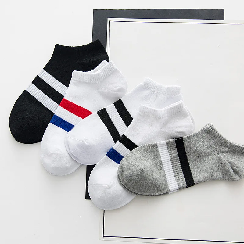 Новые мужские хлопчатобумажные носки в полоску стиле ретро для старшей школы