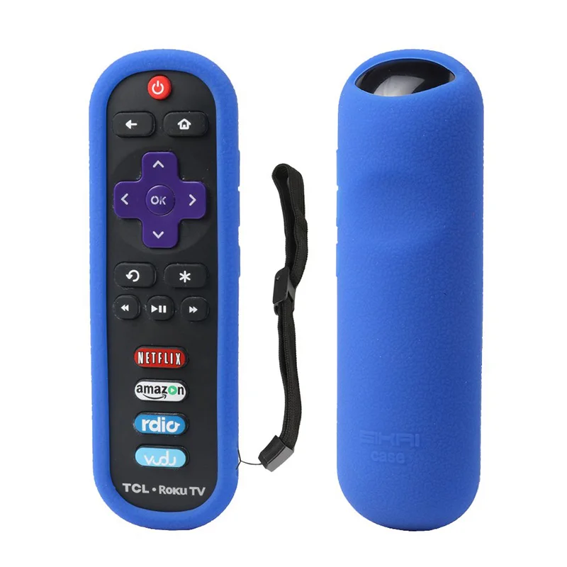 blue only case TCL Roku RC280 3600R чехол с пультом дистанционного управления SIKAI силиконовый ударопрочный защитный чехол RoHS протестированный материал для кожи анти-потеря - Цвет: blue only case