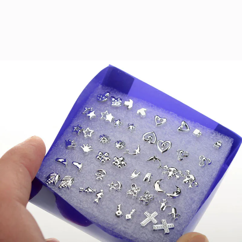 Оптовая продажа 24 пар/кор. женские посеребренные серьги гвоздики модные