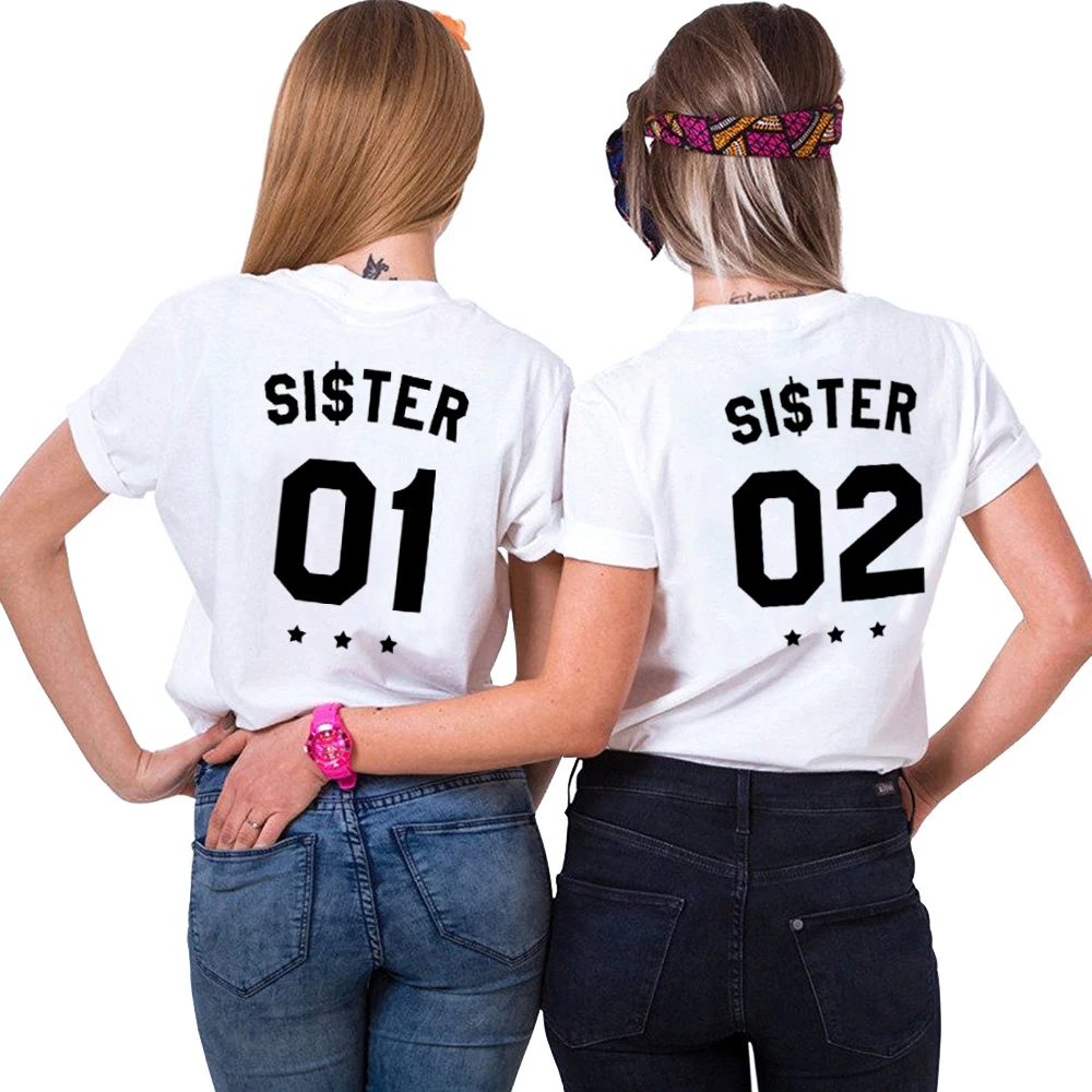 Женская футболка с надписью Best Friends большого размера tins Tumblr 01 Sister 02|Футболки| |