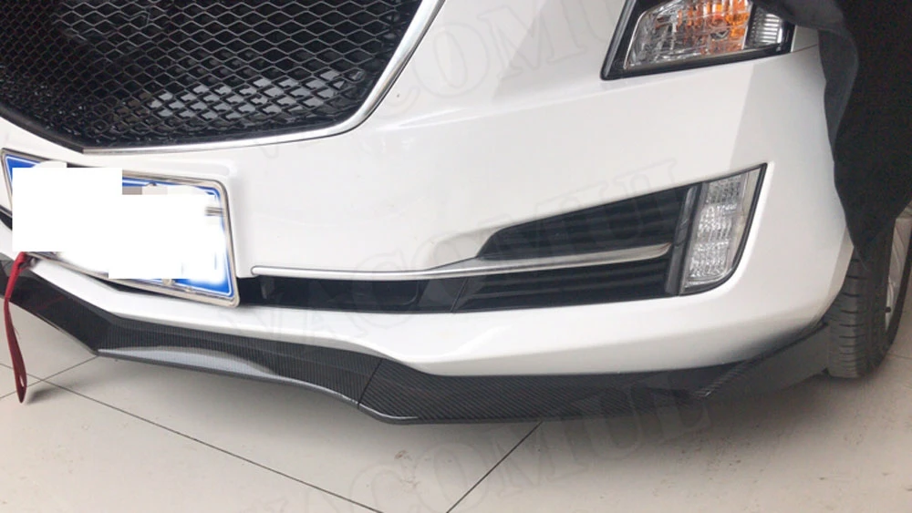 Передний передний спойлер для губ Cadillac ATS- 3 шт./компл. ABS Карбон черная головка бампер подбородок Лопата защита автомобиля Стайлинг