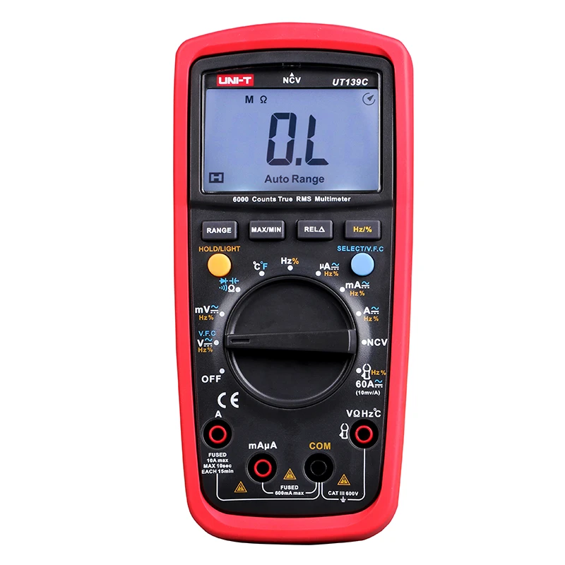 UNI-T UT139C Digital Multimeter Auto Range True RMS Meter Handheld Tester 6000 Count Voltmeter Temperature Test transistor | Инструменты