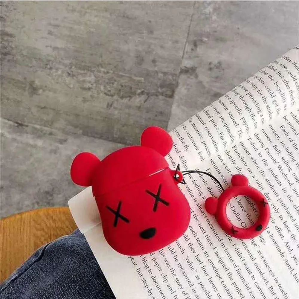 Красный BOLAKER, модный роскошный чехол, Bluetooth, беспроводной, силиконовая гарнитура, набор для Apple AirPods, милый, сексуальный, набор для гарнитуры - Цвет: Красный