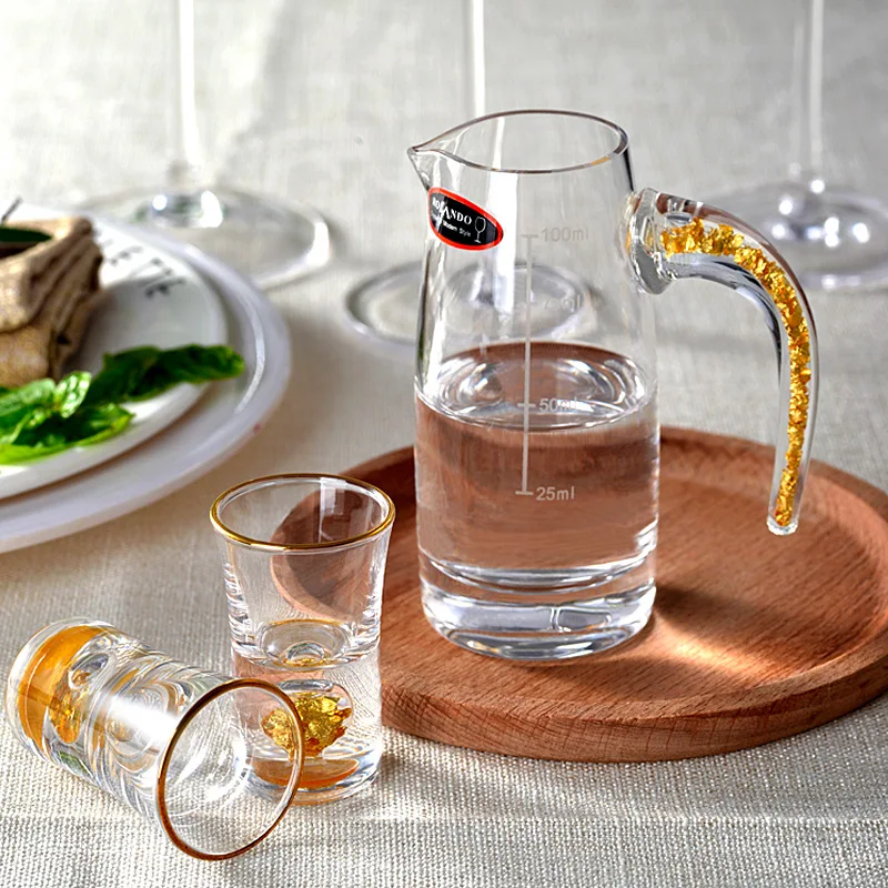 Рюмка с толстым дном, набор для вина из золотой фольги, белое вино Maotai