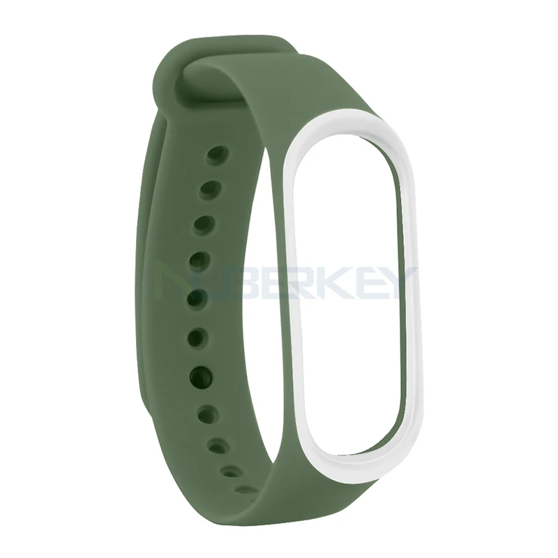 Army Green White Браслет для xiaomi mi Band 4 3 спортивный ремешок часы силиконовый ремешок для xiaomi mi band 3 аксессуары браслет mi band 4 ремешок - Цвет: Army Green White
