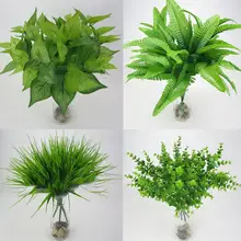 Имитация 1 шт. поддельные листья куст Крытый Открытый искусственные растения офис сад Декор Имитация 1 шт. поддельные листья куст Крытый Открытый искусственные растения офис сад Декор