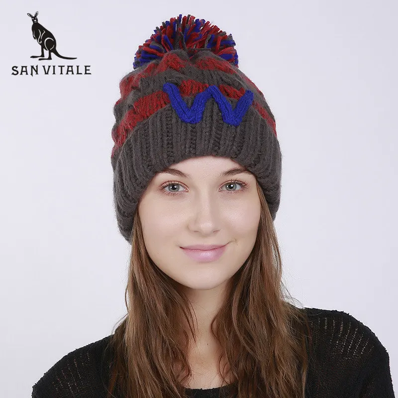

Skullies Beanies Hats Women Hats Winter Warm Cashmere Face Mask Classic Style Ponytail Pom Pom Ladies Church Rabbit Slouchy