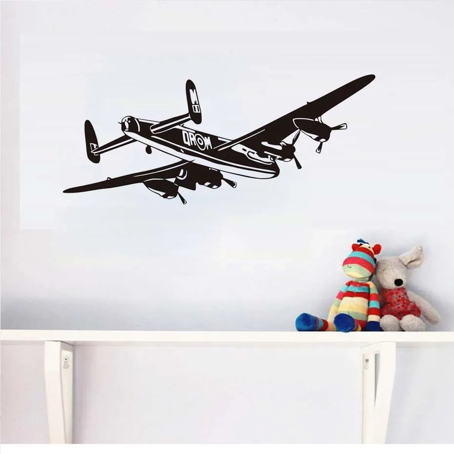 Airplane Vinyl Wall Sticker Bomber Aeroplane Removable Art Mural For Living Room Home Decoration Accessories | Дом и сад