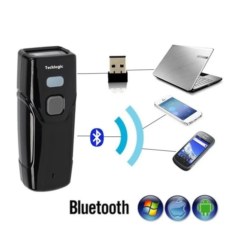 

Wireless Bluetooth Barcode Scanner Mini Laser Portable Reader Red Light CCD Pocket 1D Bar Code Gun for IOS Android Windows