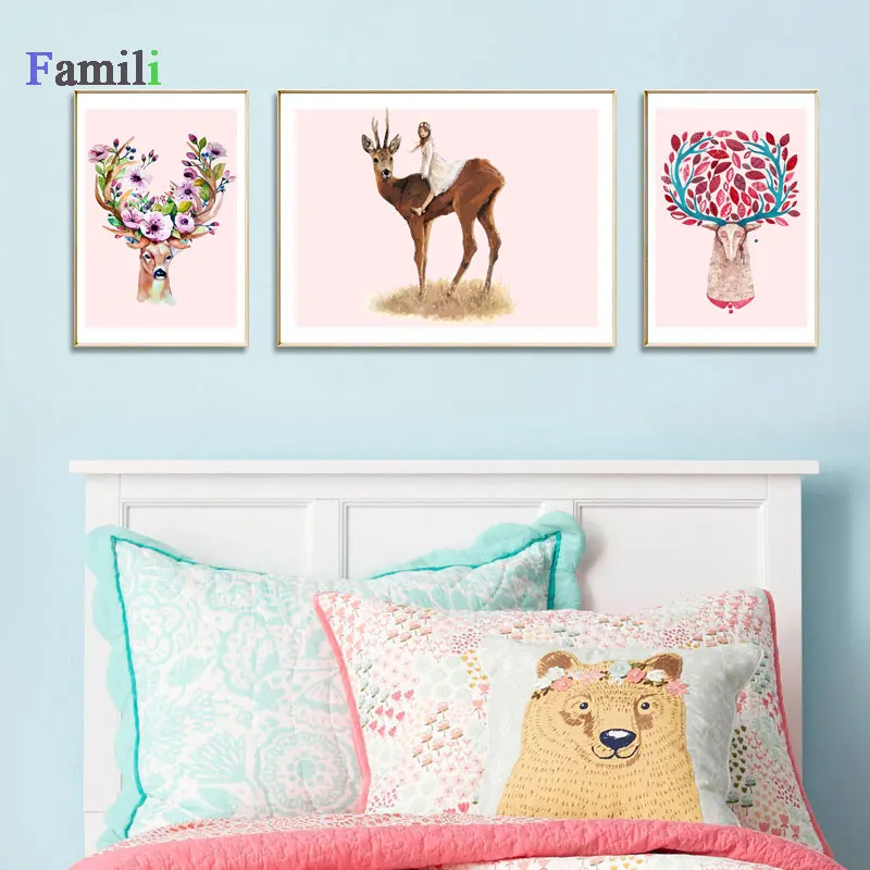 Картина на холсте Жираф для девочек декор детской комнаты минималистичные