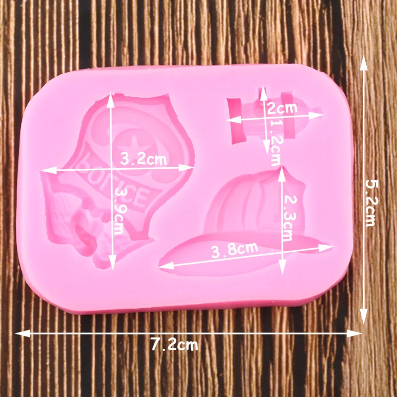 3D пожарная полиция значок шапка силиконовые формы для мастики своими руками