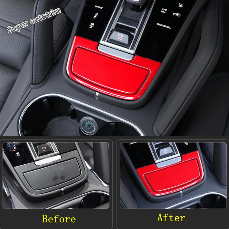 

Lapetus Central Control Storage Grid Cigarette Lighter Cover Trim ABS For Porsche Cayenne 2018 - 2021 Red / Carbon Fiber Look