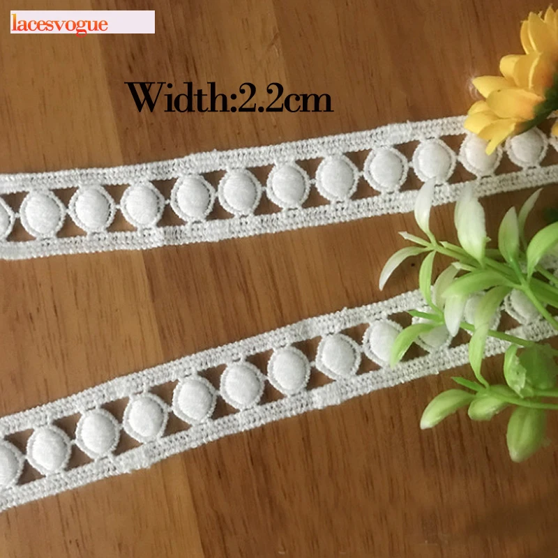 

19y 2,2 см хлопковая кружевная лента с вышивкой ручной работы, материал «сделай сам» для одежды, рукоделия, Швейные аксессуары, край одежды 255