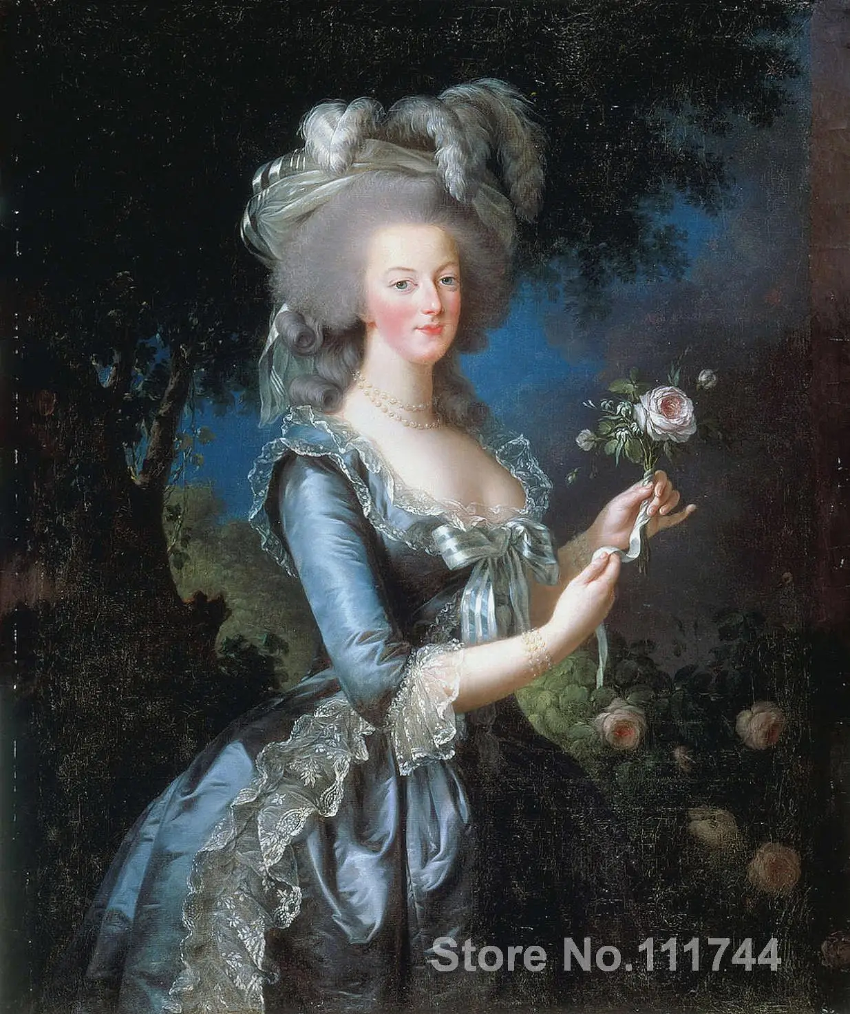 

Women paintings Marie Antoinette with the Rose Elisabeth Vigee Lebrun art on canvas High quality Hand painted
