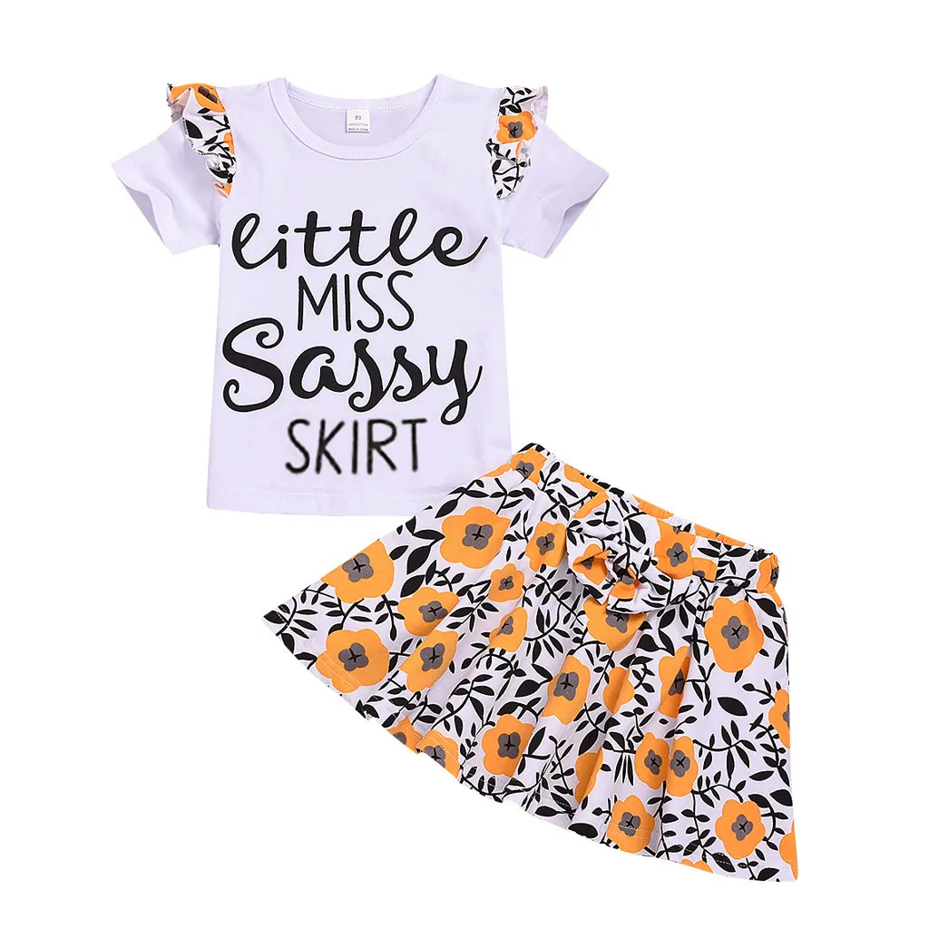 Комплект из 2 предметов для маленьких девочек Комплекты одежды: футболка с