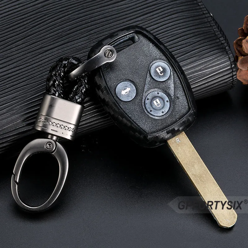 Углеродное волокно силиконовый чехол для ключей от машины брелок HONDA Accord CRV Pilot Fit