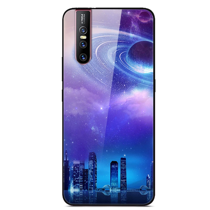 Чехол для VIVO V15 Pro, чехол VIVOV15 Pro из закаленного стекла с изображением планеты космос, стеклянный чехол на заднюю панель для VIVO V15 Pro V15Pro V 15 Pro, чехол