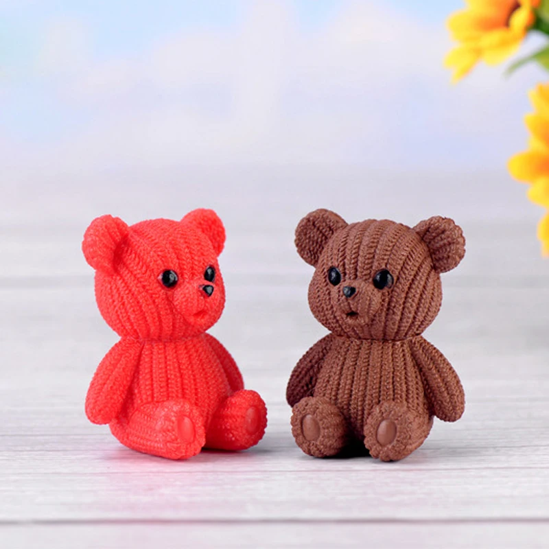 Мини милый медвежонок из смолы, фигурка из мультфильма, животное, медведь, модель, фигурка, коллекция игрушек, кукла, игрушка, подарок для fguurines, домашний декор