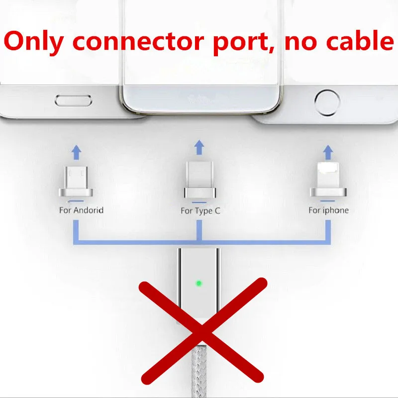 Magnectic разъем Micro USB C Магнитный сменный металлический адаптер зарядка Быстрая