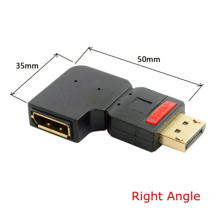 Левый и правый угловой 90 градусов стандартный DisplayPort dp угол папа мама удлинитель