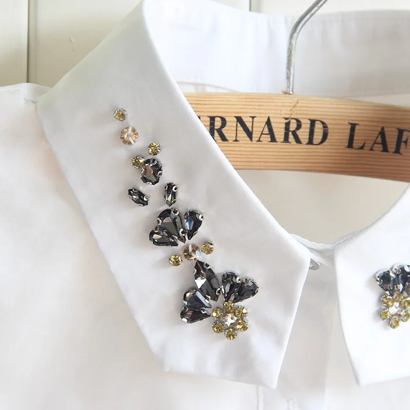 Женская хлопковая модная Имитация рубашки имитация воротника блузка съемный