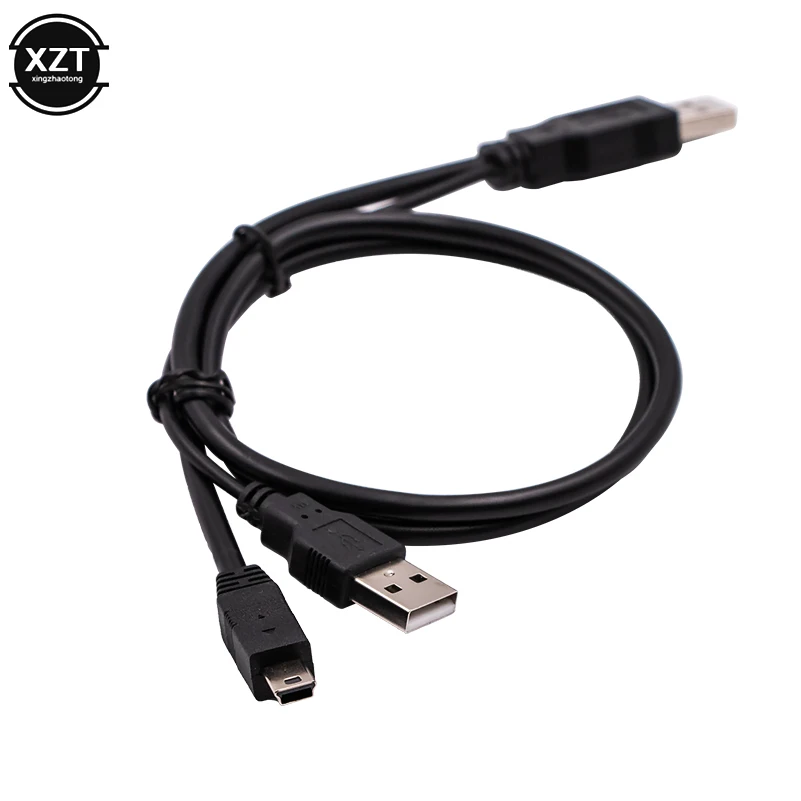 2 в 1 USB 0 двойной A Тип 2A штекер к мини 5 контактный Y образный кабель для
