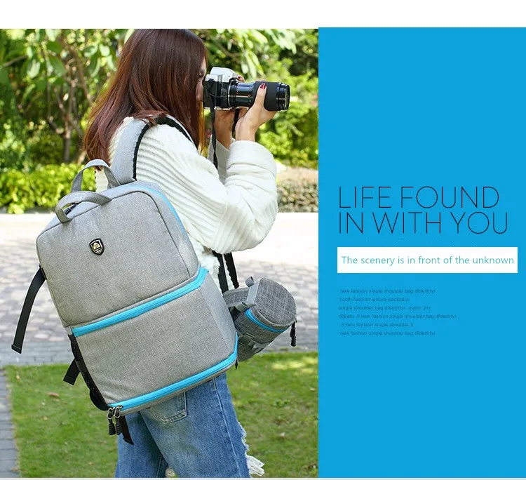 Shockproof Video Backpack Water-resistant Padded Photography Bag Travel Photo Backpacks with Rain Cover