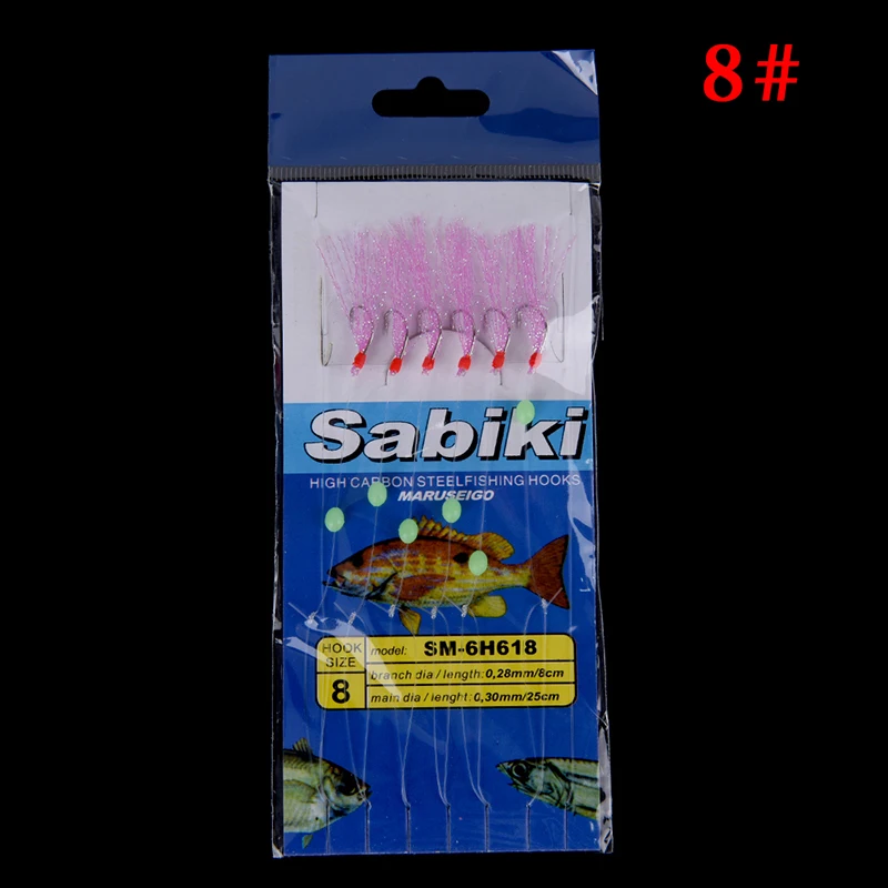 6 шт./компл. Серебристые перья скумбрии морская Рыболовная Снасть для ловли окуня