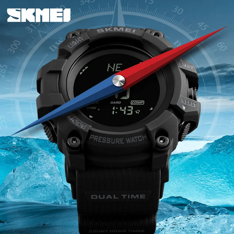 

Brand Clock Men Watches Digital Watch Pedometer Calories Men Watch Altimeter Barometer Compass Thermometer Weather Sport Watches