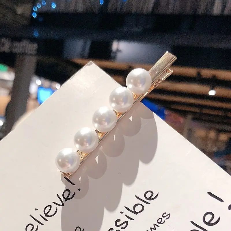 Новинка женская заколка для волос с жемчугом элегантный корейский дизайн