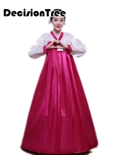 Из хлопка и полиэстера с длинными рукавами японские кимоно yukata, традиционное корейское платье в Корейском стиле «ханбок» костюм