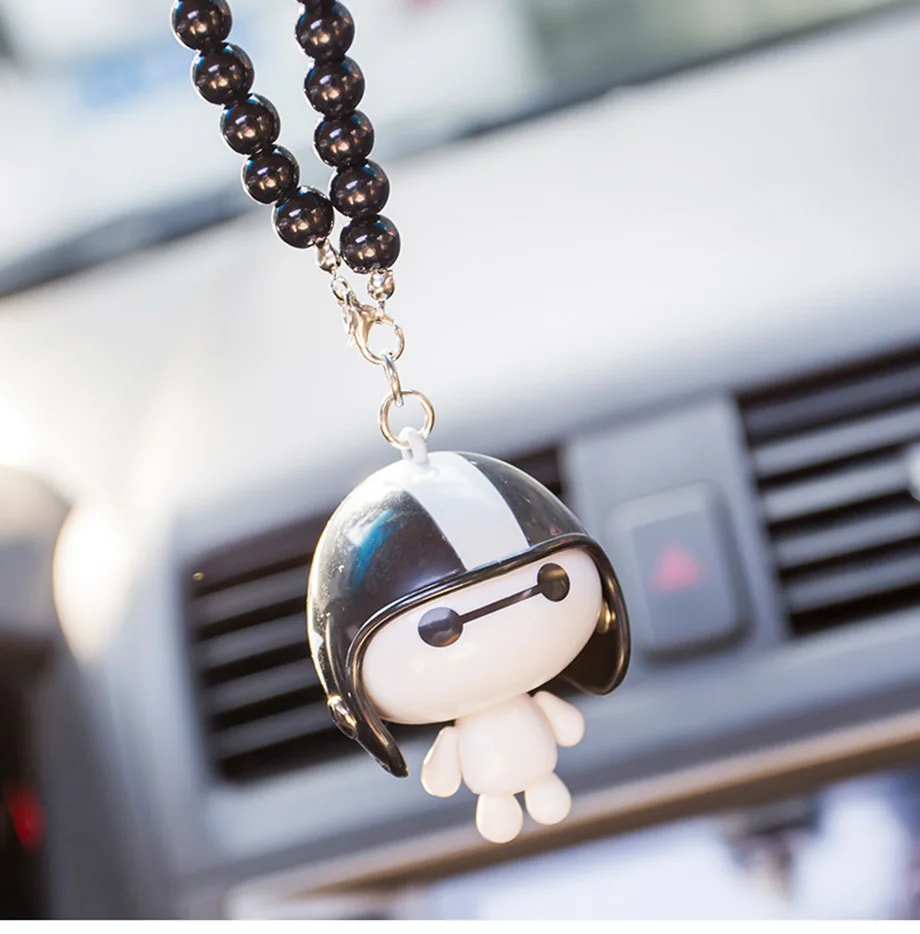 Автомобиль кулон милый шлем робот Baymax куклы висячие украшения автомобили Зеркало заднего вида подвеска украшения аксессуары Подарки
