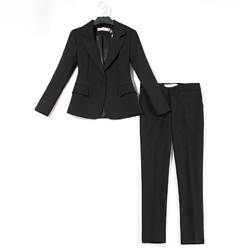 Business suit female OL overalls professional wear female new coat fashion temperament black dress suit and pants two-piece suit