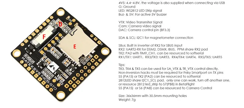 MATEKSYS BetaFlight F405-STD управление полетом Встроенный OSD FCHUB-6S опционально F405-OSD
