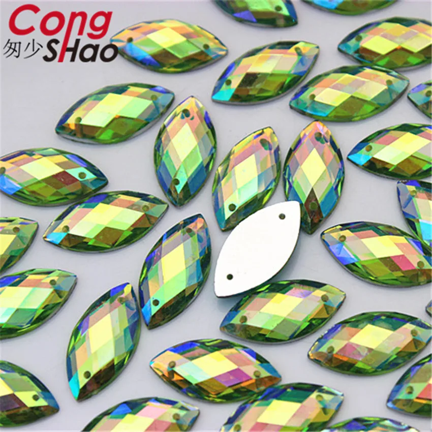 Цветные камни и кристаллы Cong Shao ZZ692 AB с конским глазом 100 шт. 9*18 мм стразы из смолы
