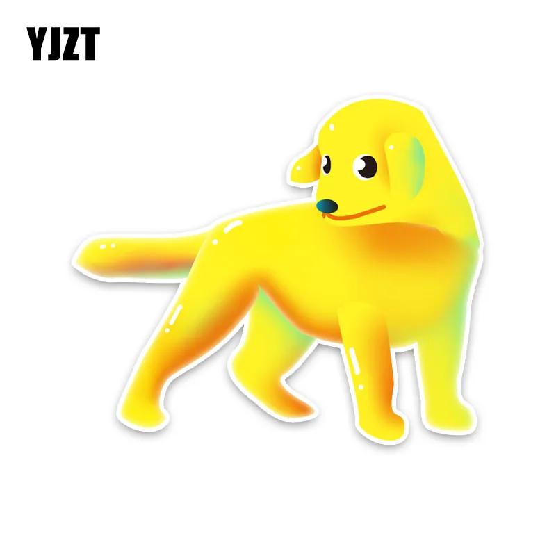 

YJZT 14.2CM*12CM Yellow Animal Dog Colored PVC Car Sticker Decal Graphical 5-1886