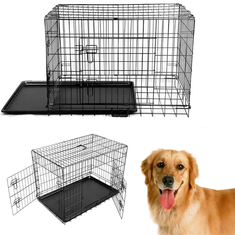 2019 Rushed Time-limited Newx-large 48'' Collapsible Metal Pet Puppy Dog Cage Crate Tray Kennel Portable